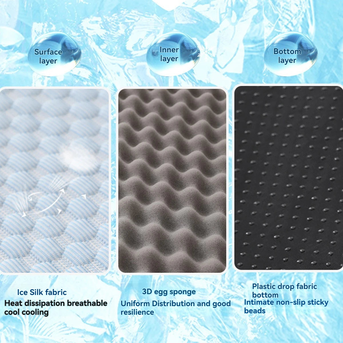 Cooling Dog Bed – Breathable Ice Silk Pet Bed with Pillow