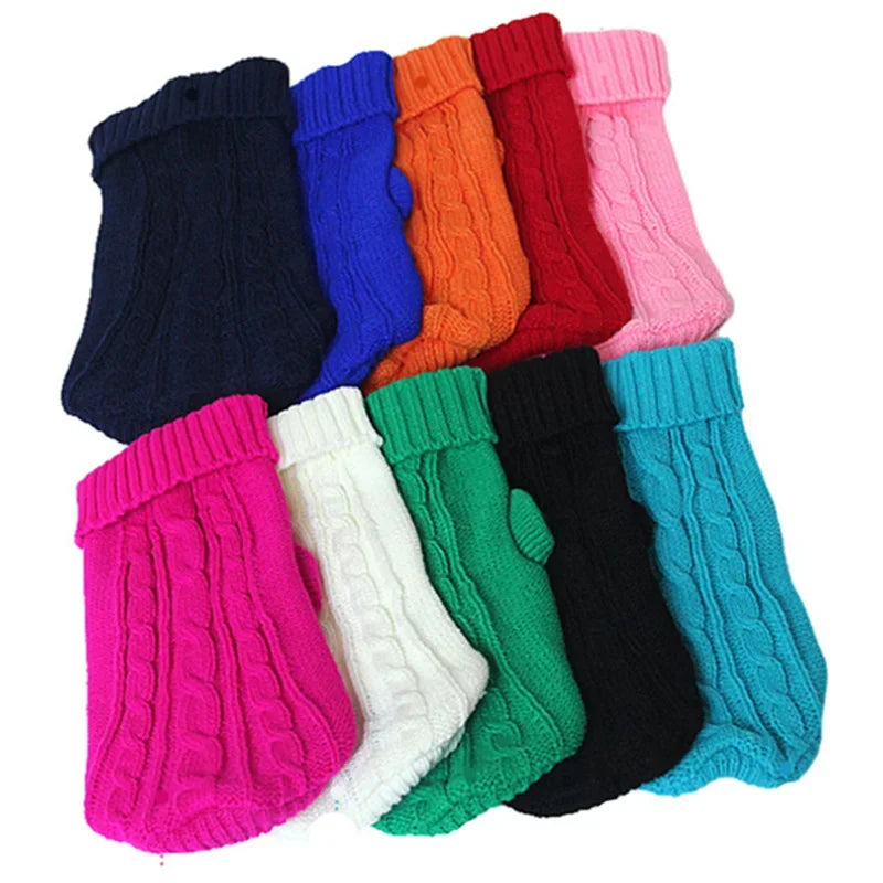 Knitted Dog Sweater – Winter Warm Clothes for Small & Medium Dogs