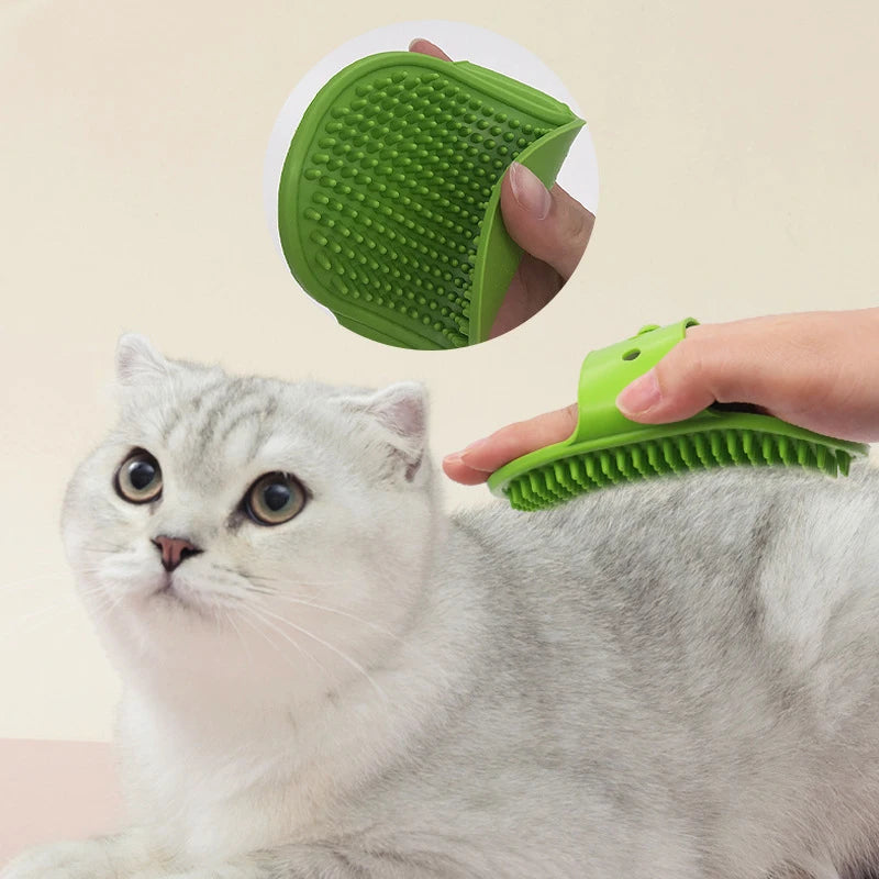 Soft Silicone Pet Bath Brush – Dog & Cat Massage Comb