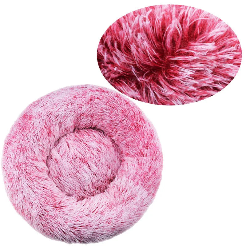Round Plush Pet Bed – Super Soft Warm Bed for Cats & Dogs (40–90cm)