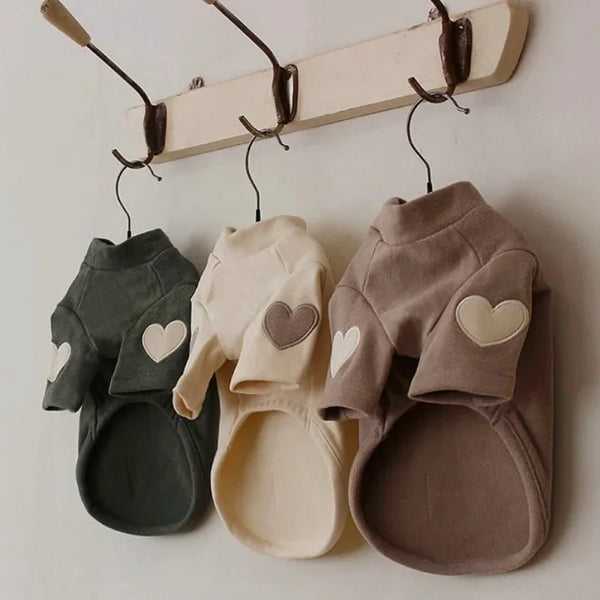 Love Bear Dog Hoodie – Winter Warm Clothes for Small Dogs & Cats