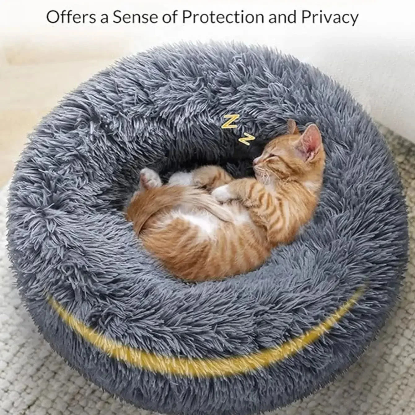 Round Plush Pet Bed – Super Soft Warm Bed for Cats & Dogs (40–90cm)