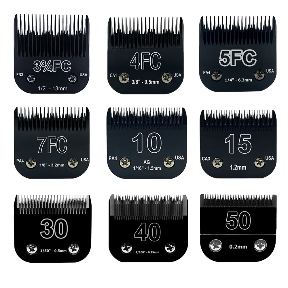Detachable Pet Clipper Blades – Compatible with Andis, Oster & Wahl